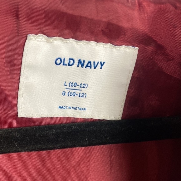 Old NAVY Velvet Dark Pink Puffer Jacket L (10-12) - Picture 7 of 13